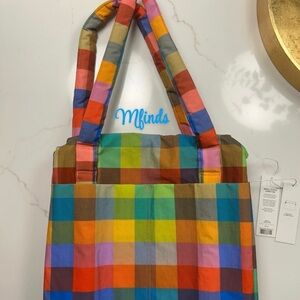 BAGGU Multicolor Checkered Tote